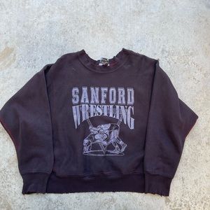 Vintage Overdyed Black Sanford Wrestling Crewneck Sweatshirt